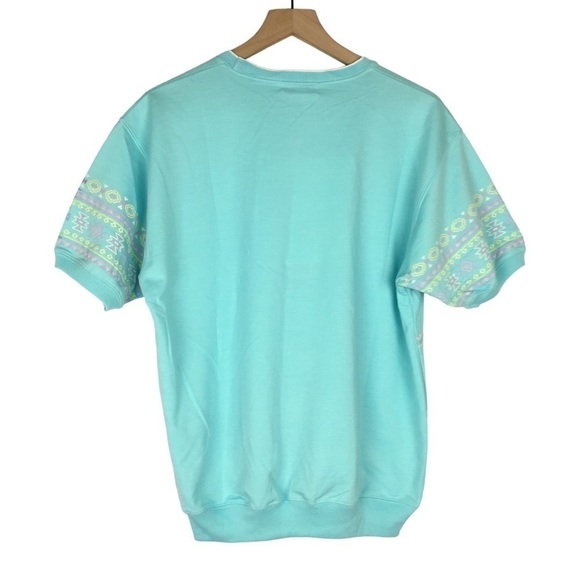 VINTAGE Blast Short Sleeve Puff Sweatshirt Top Southwestern Roses Medium NWT - Picture 3 of 13